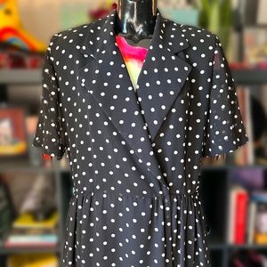 The Limited Vintage polka dot collared wrap dress